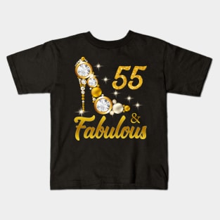 55 and Fabulous 55th Birthday Gift Kids T-Shirt